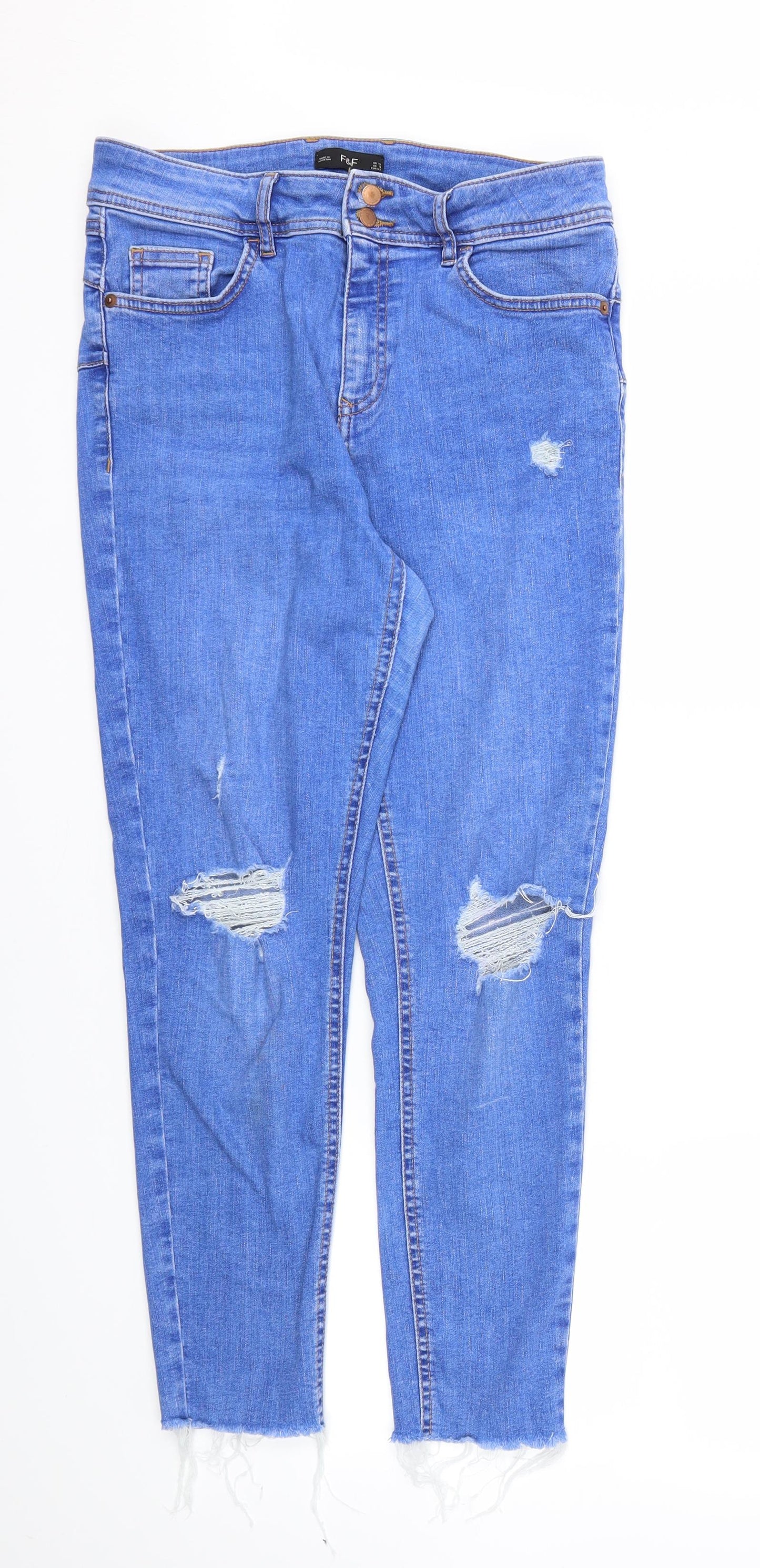 F&F Womens Blue   Skinny Jeans Size 12 L26 in
