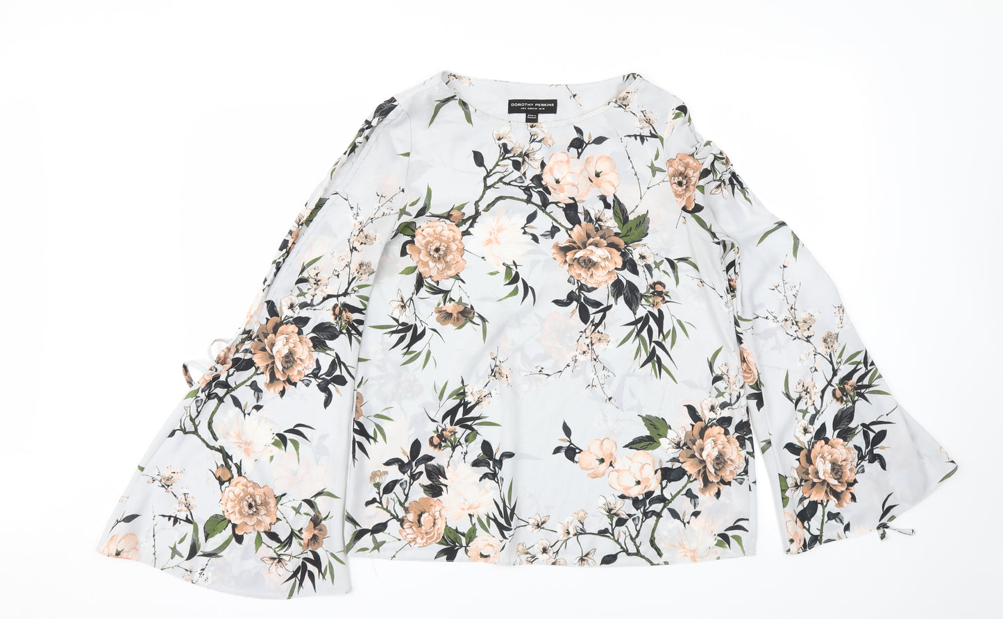 Dorothy Perkins Womens Grey Floral  Basic T-Shirt Size 10