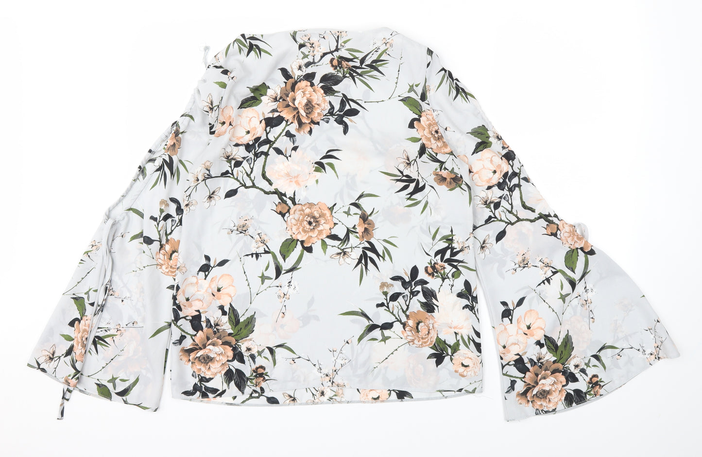 Dorothy Perkins Womens Grey Floral  Basic T-Shirt Size 10