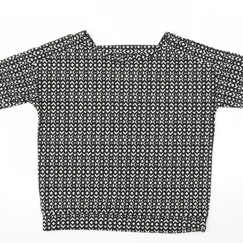 Next  Womens Black Argyle/Diamond  Basic T-Shirt Size 10