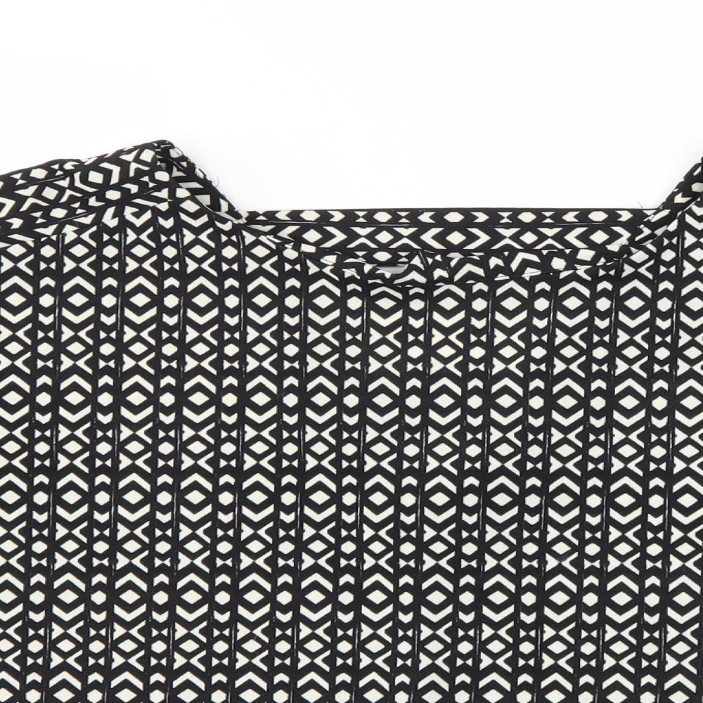 Next  Womens Black Argyle/Diamond  Basic T-Shirt Size 10
