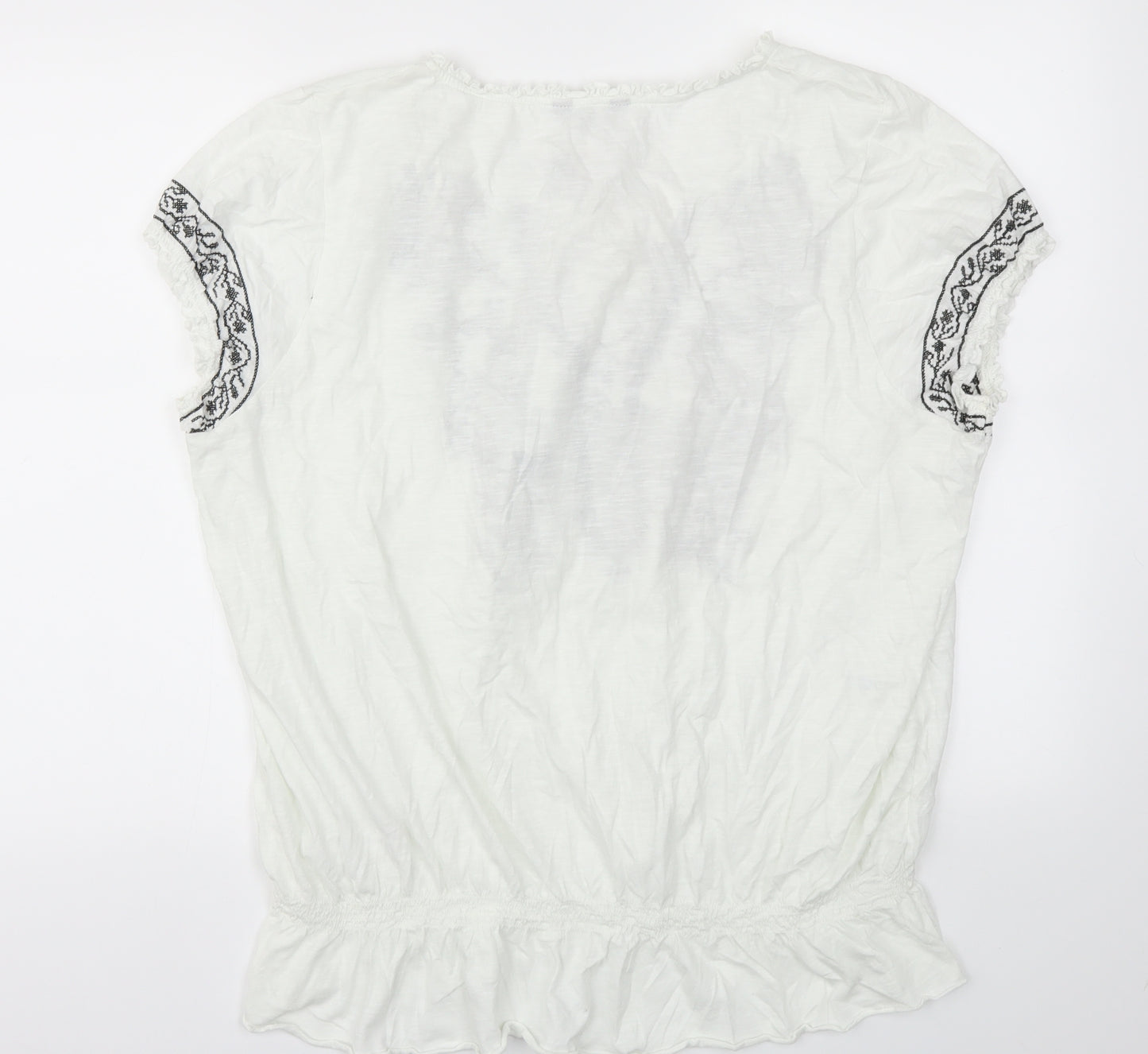 F&F Womens White Floral  Basic T-Shirt Size 20