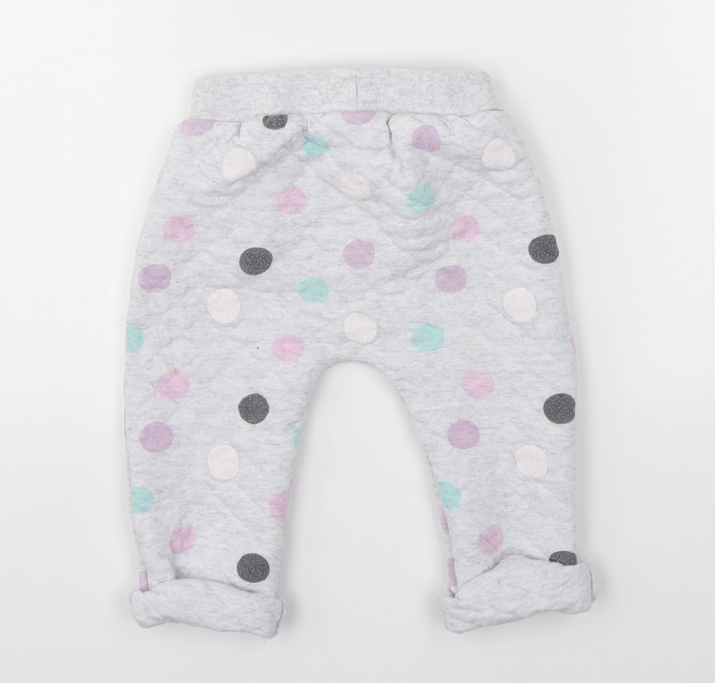 Nutmeg Girls Grey Polka Dot  Sweatpants Trousers Size 12-18 Months
