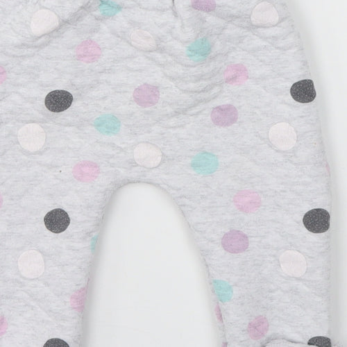 Nutmeg Girls Grey Polka Dot  Sweatpants Trousers Size 12-18 Months