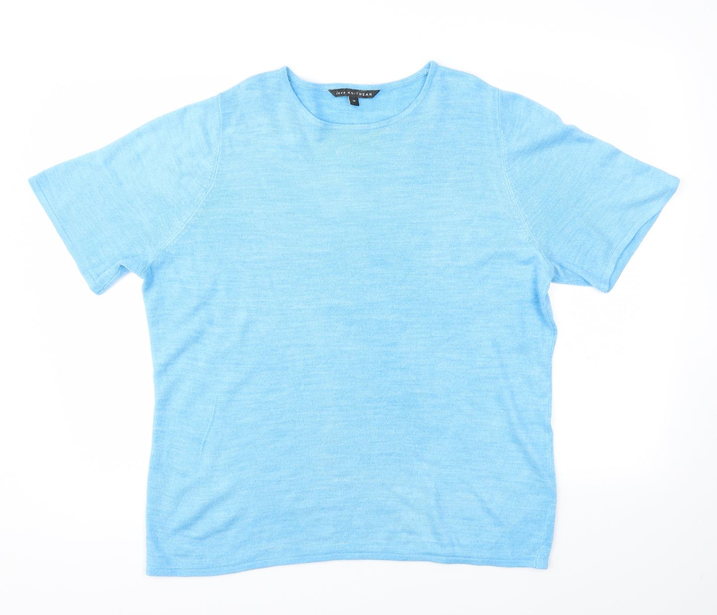 Love knitwear Womens Blue   Basic T-Shirt Size 18
