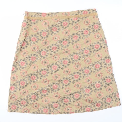 mudd & water Womens Beige Floral  A-Line Skirt Size 16