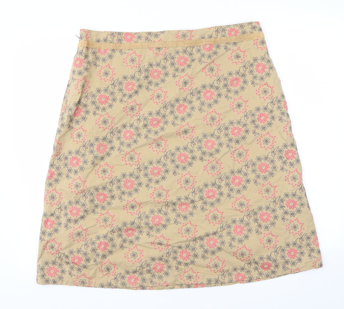 mudd & water Womens Beige Floral  A-Line Skirt Size 16