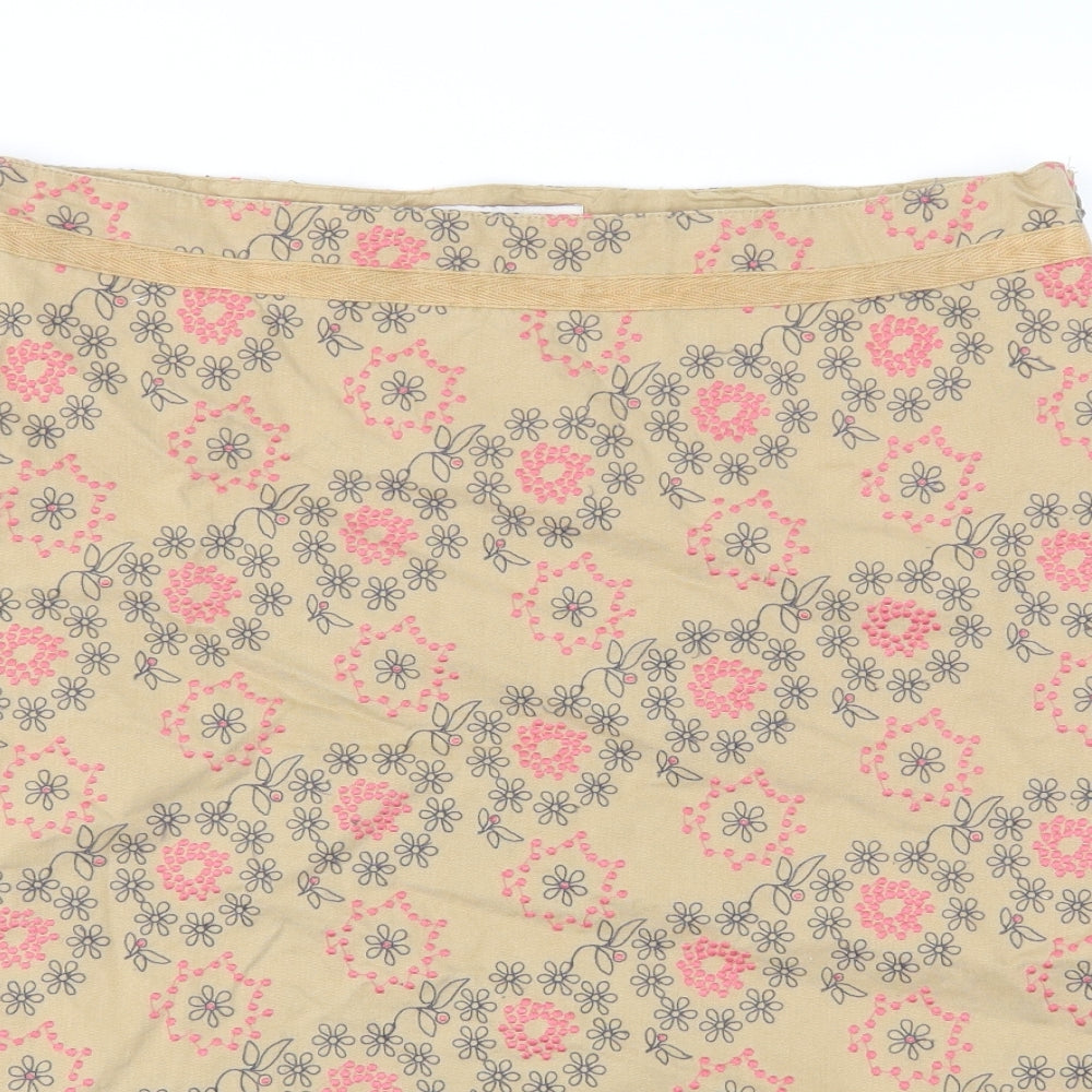 mudd & water Womens Beige Floral  A-Line Skirt Size 16