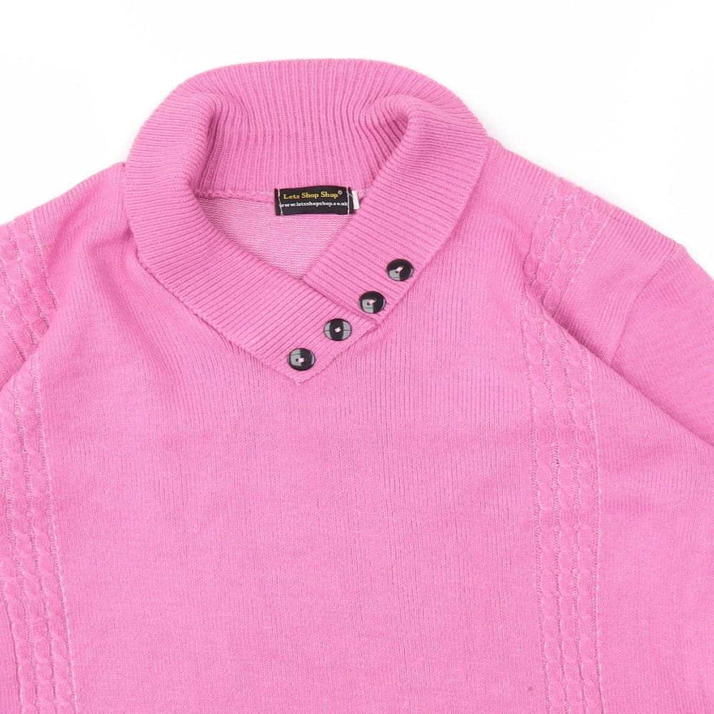 LETS SHOP SHOP  Womens Pink   Basic T-Shirt Size L