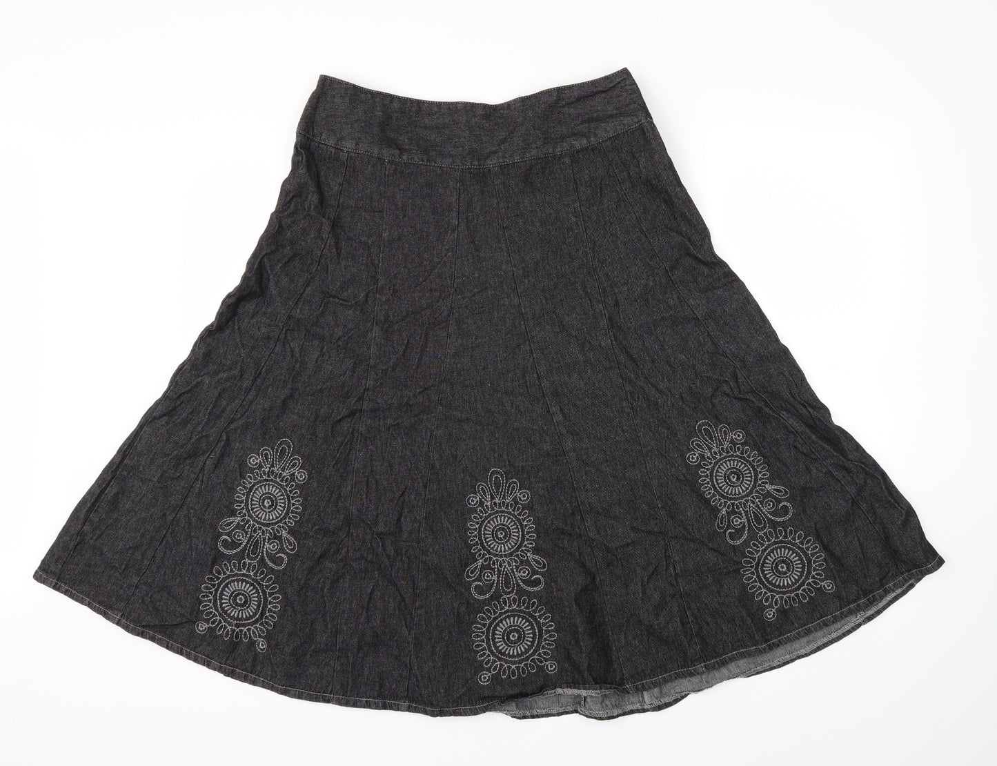 BM Womens Grey Floral  Flare Skirt Size 12