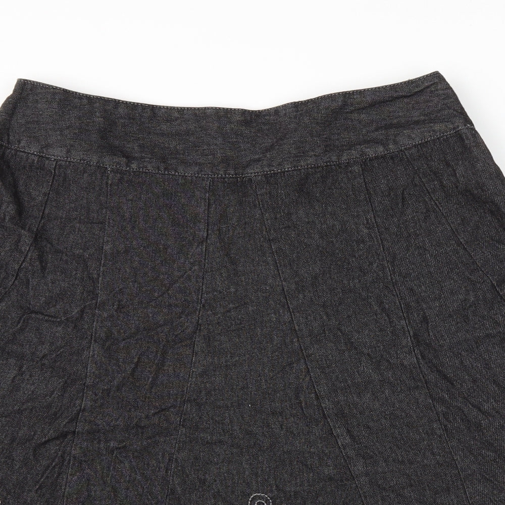 BM Womens Grey Floral  Flare Skirt Size 12