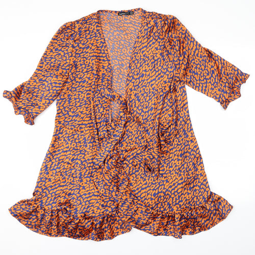 Boohoo Womens Multicoloured Animal Print  Cardigan Jumper Size 14