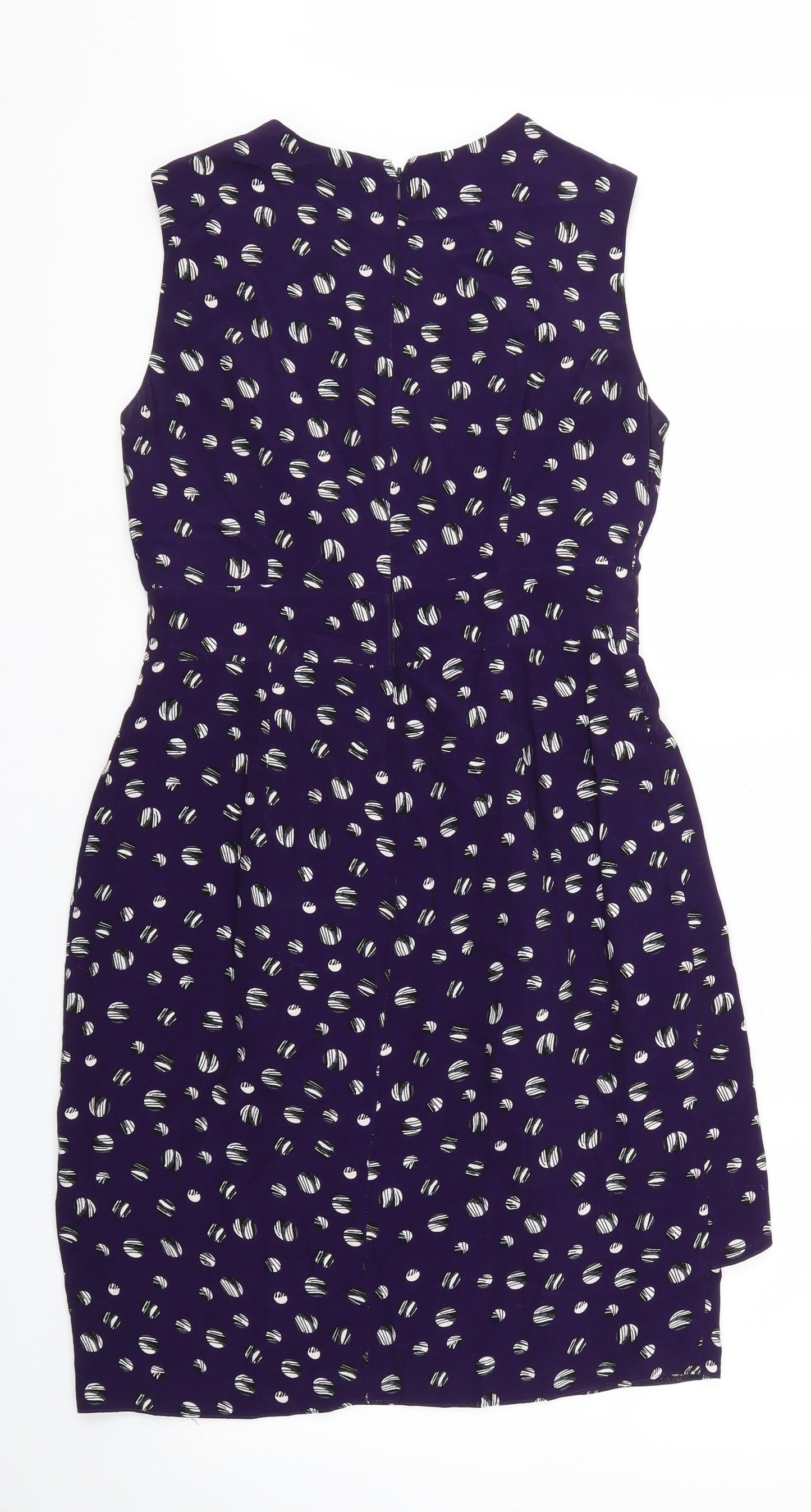 Debehams Womens Purple Polka Dot  Fit & Flare  Size 10