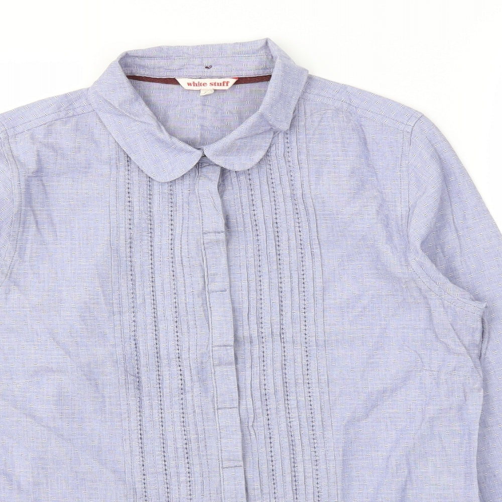 White Stuff Womens Blue   Basic Button-Up Size 10