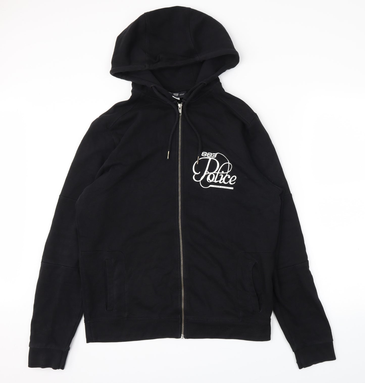 883 Police Mens Black   Full Zip Hoodie Size M