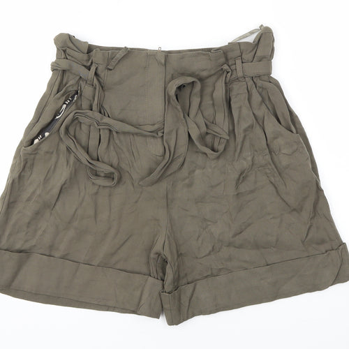 Debehams Womens Green   Paperbag Shorts Size 12