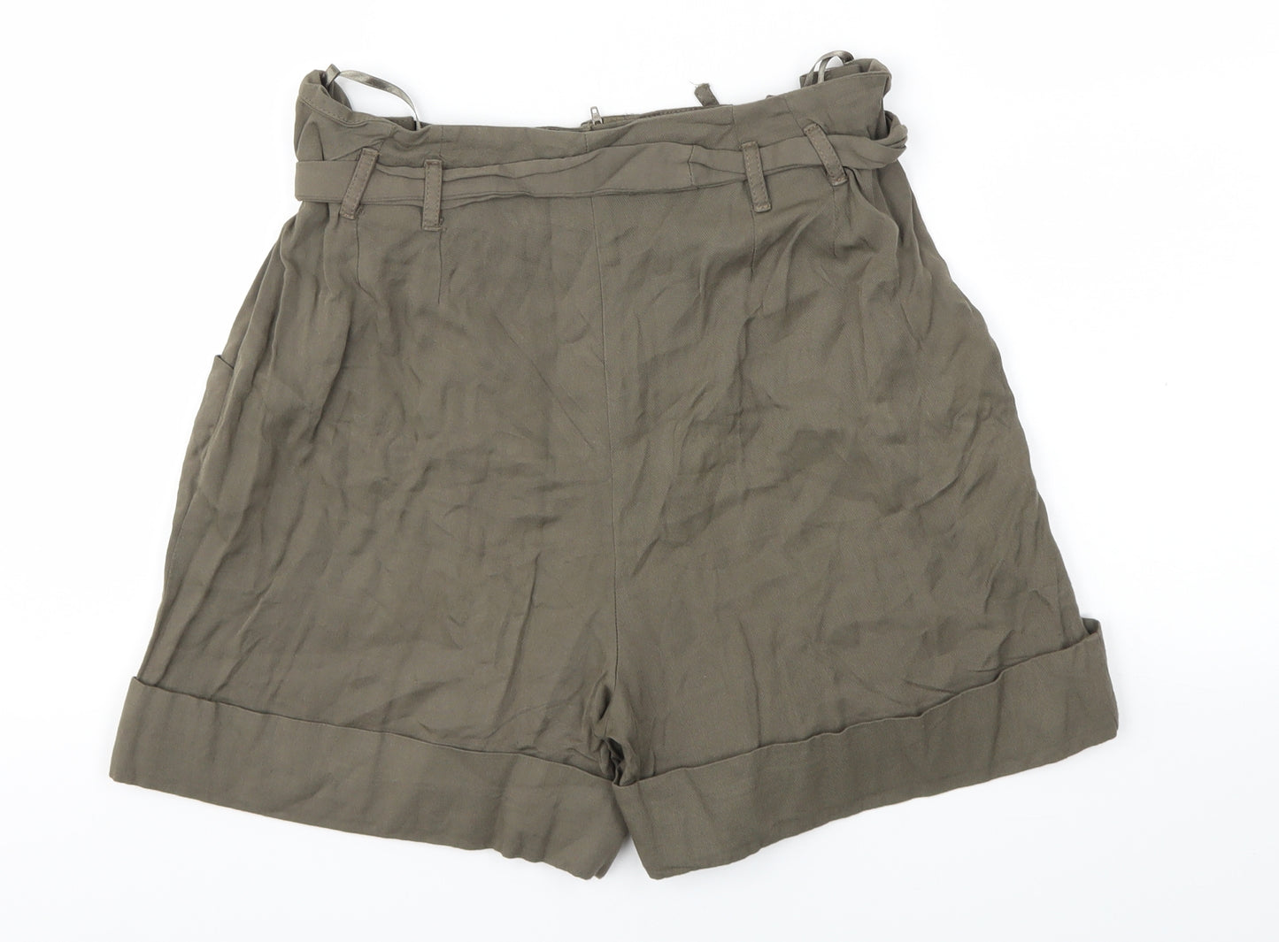 Debehams Womens Green   Paperbag Shorts Size 12