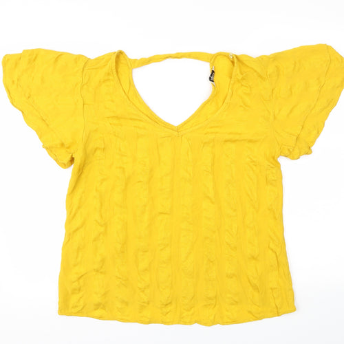 Papaya Womens Yellow   Basic Blouse Size 12