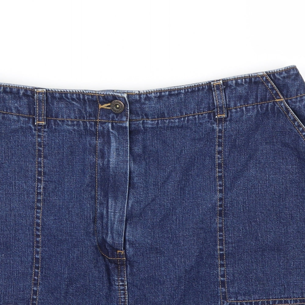 Preworn Womens Blue   A-Line Skirt Size 32