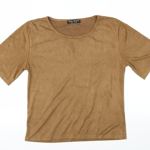 Select Womens Brown   Basic T-Shirt Size 6