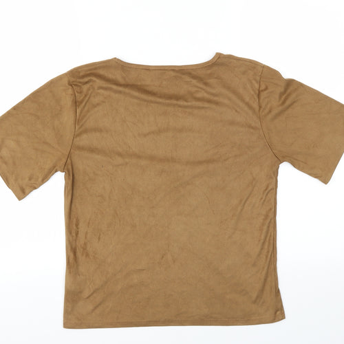 Select Womens Brown   Basic T-Shirt Size 6