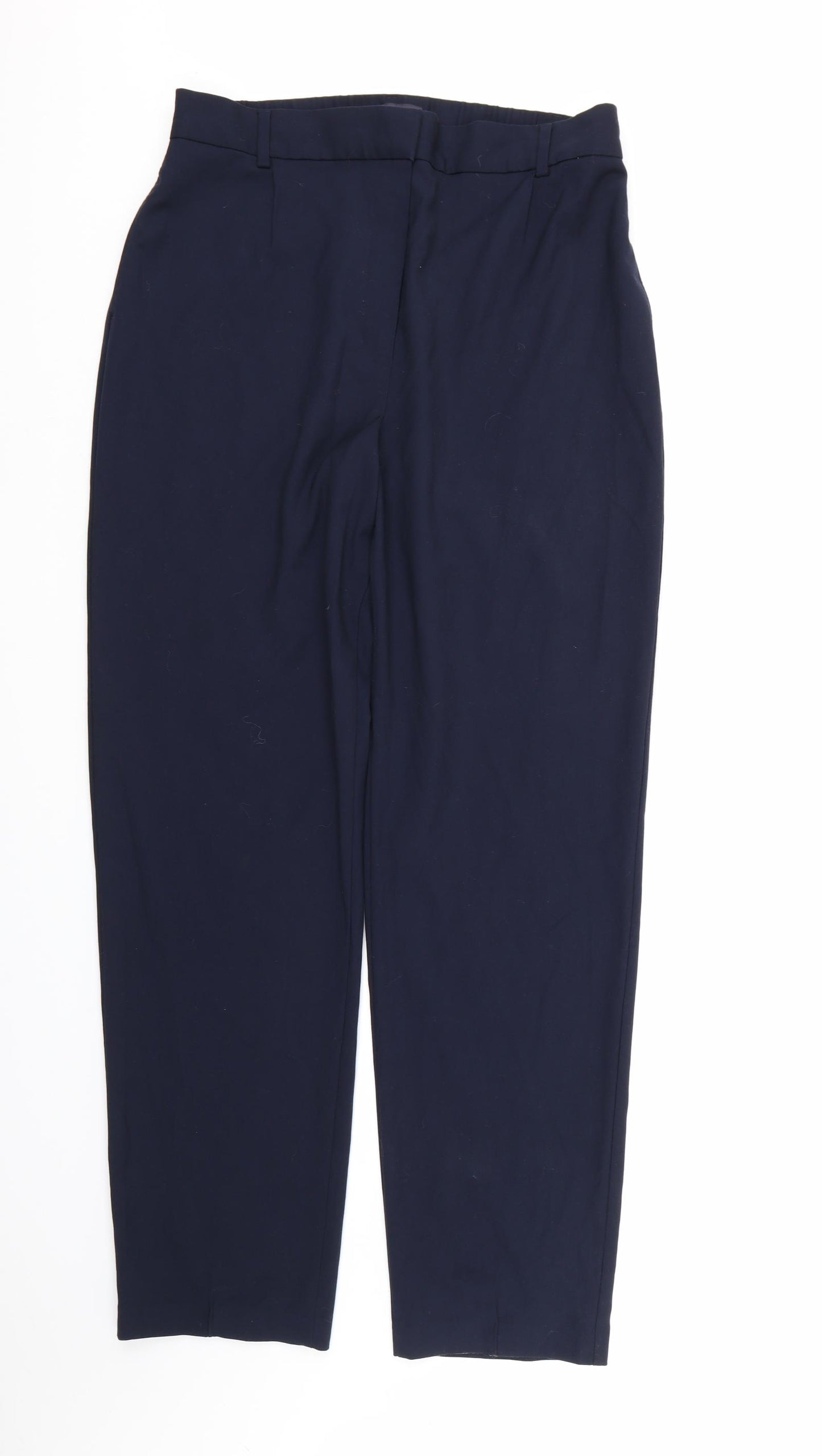 Marks and Spencer Womens Blue  Rayon Dress Pants Trousers Size 16 L32 in