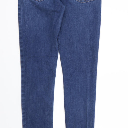 Denim & Co. Womens Blue  Denim Straight Jeans Size 8 L31 in