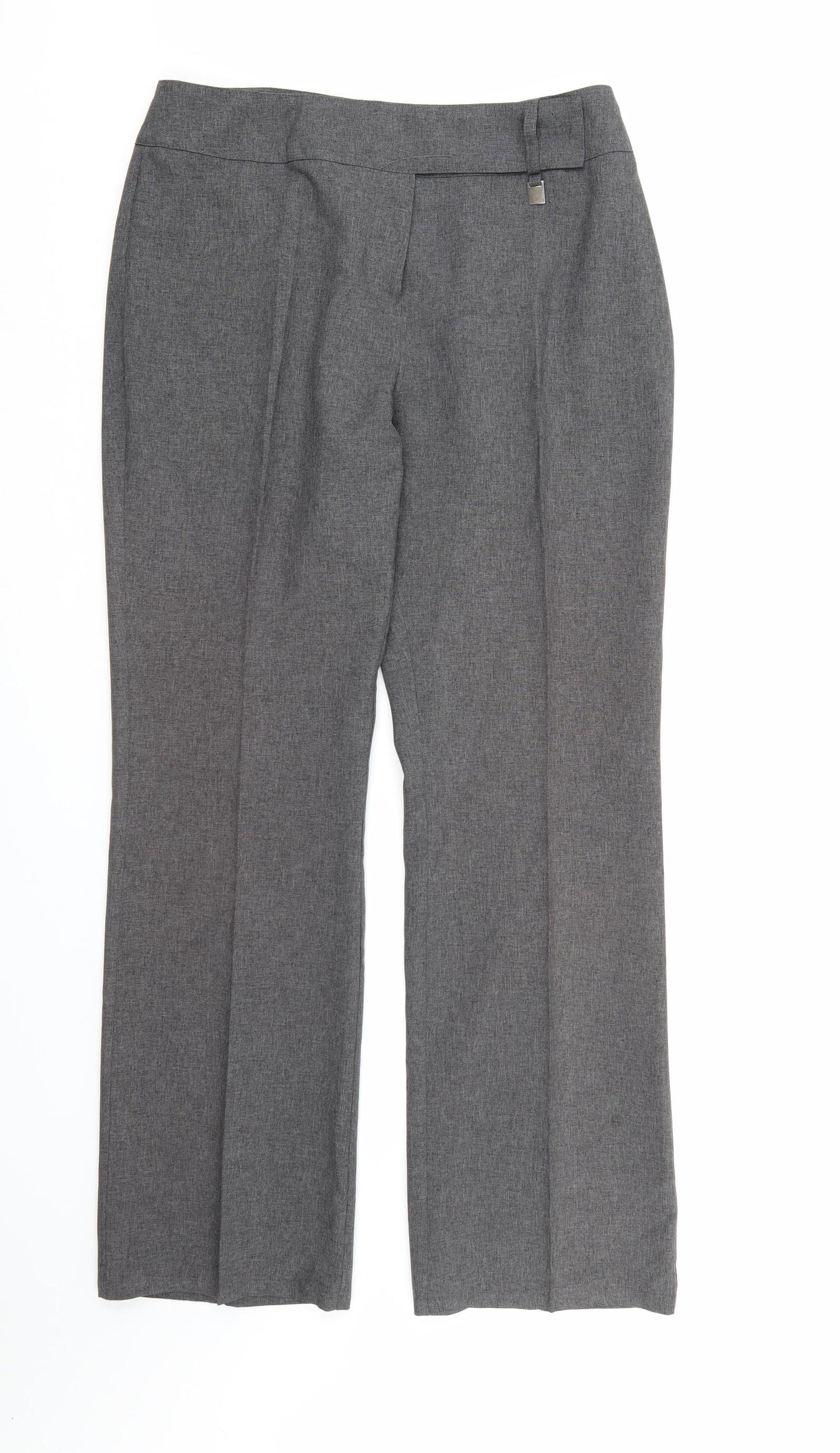 SQV Womens Grey  Rayon Dress Pants Trousers Size 14 L30 in