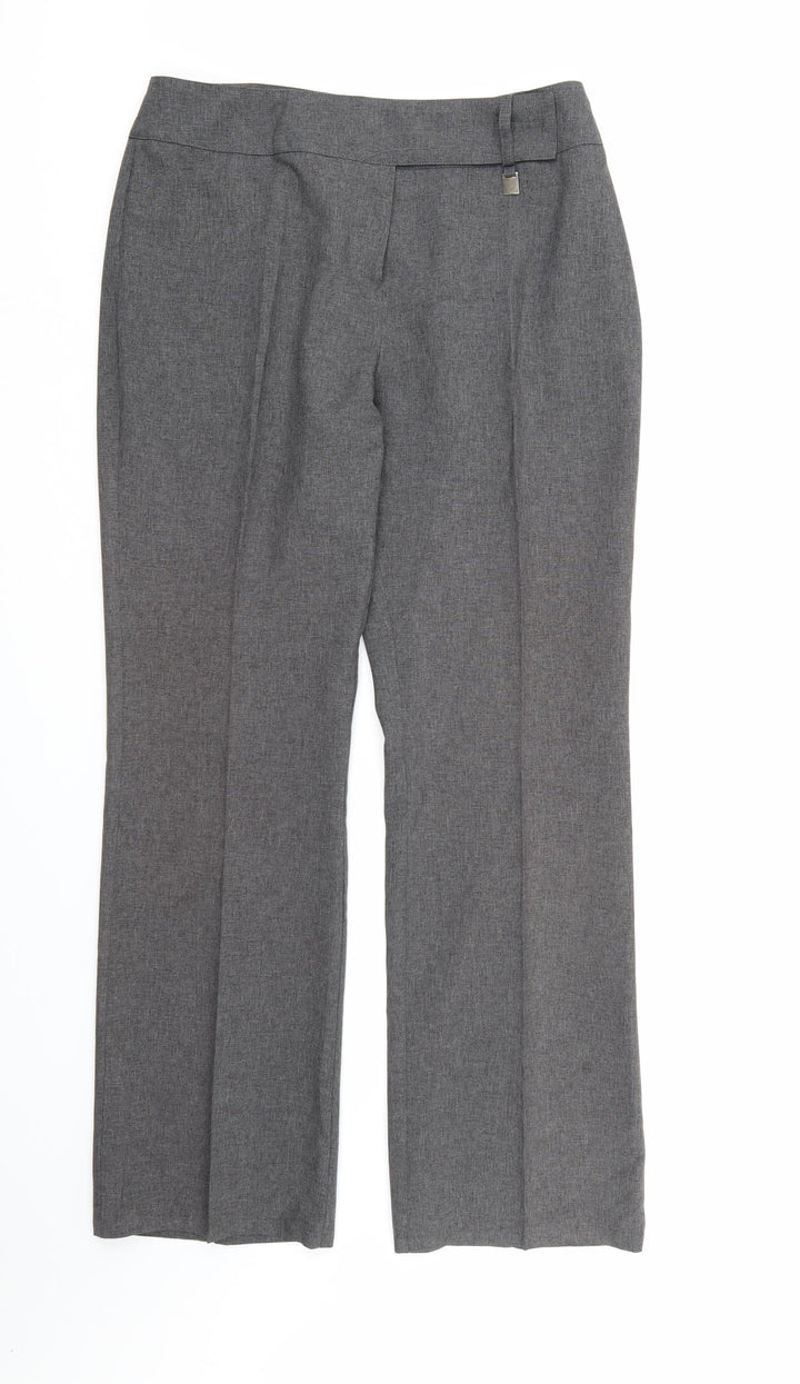 SQV Womens Grey  Rayon Dress Pants Trousers Size 14 L30 in
