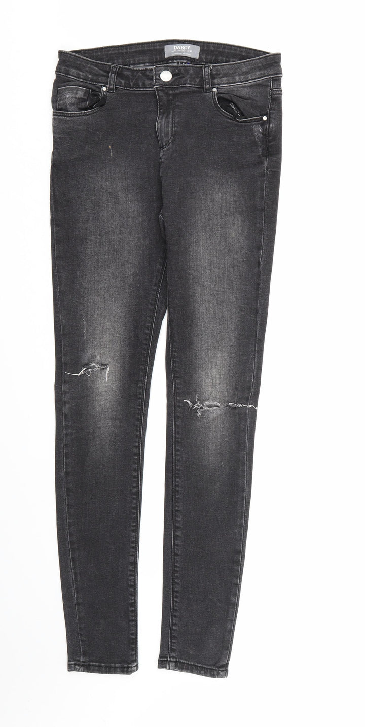 Dorothy Perkins Womens Black  Denim Skinny Jeans Size 10 L31 in