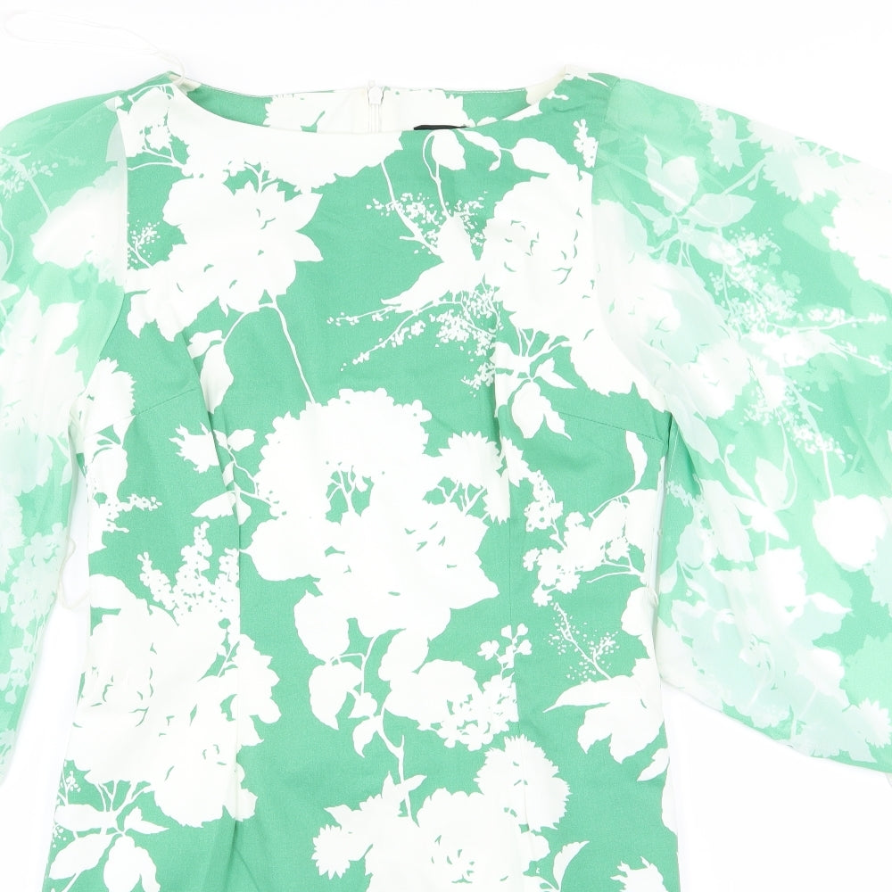 Oasis Womens Green Floral  A-Line  Size 12