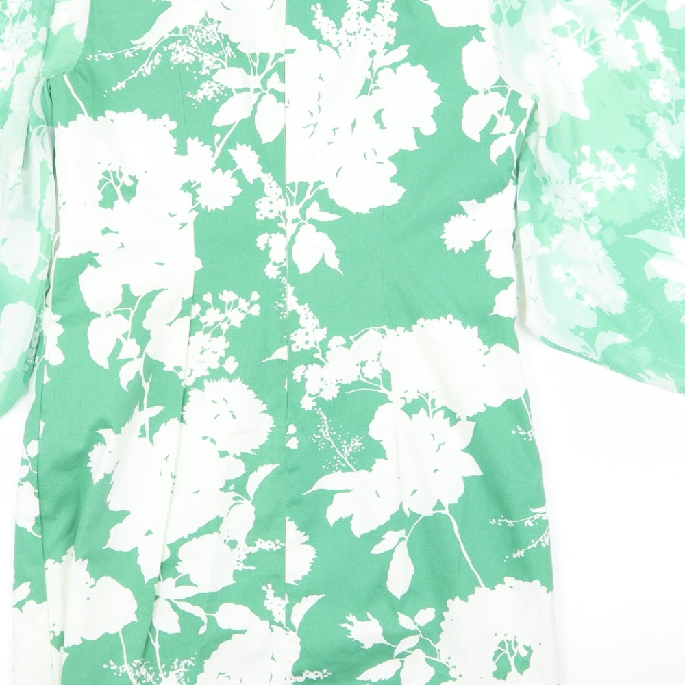 Oasis Womens Green Floral  A-Line  Size 12