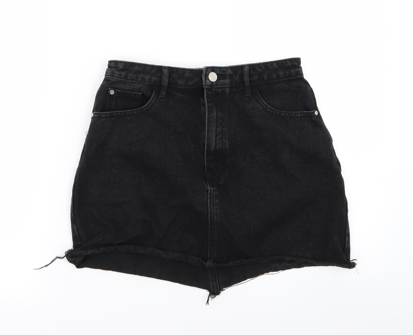Missguided Womens Black  Denim Mini Skirt Size 8