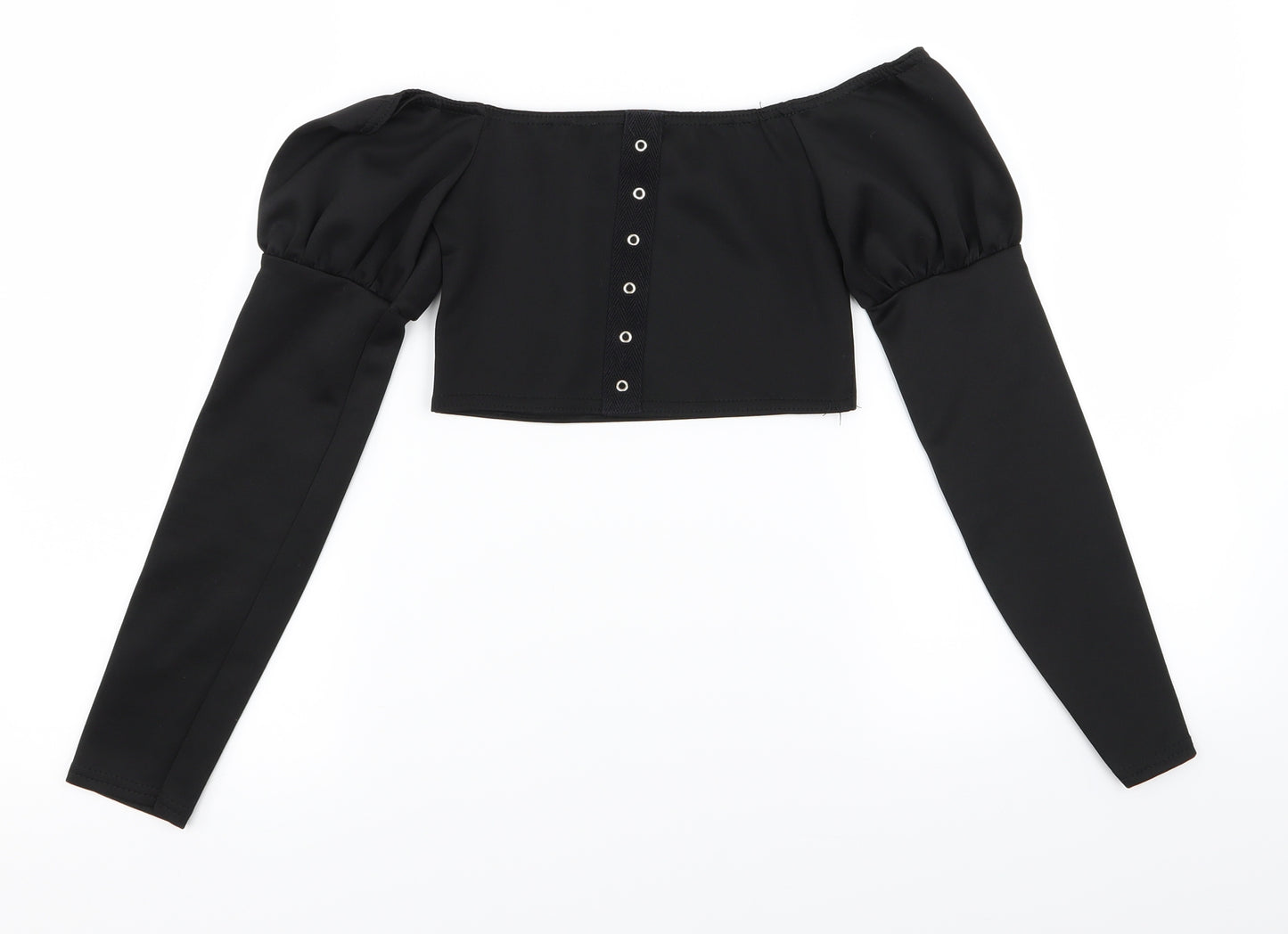 PLT Womens Black   Basic T-Shirt Size 6  - crop