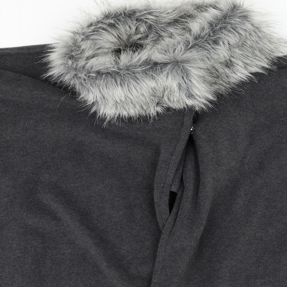 M&S Womens Grey   Overcoat Coat One Size  - poncho