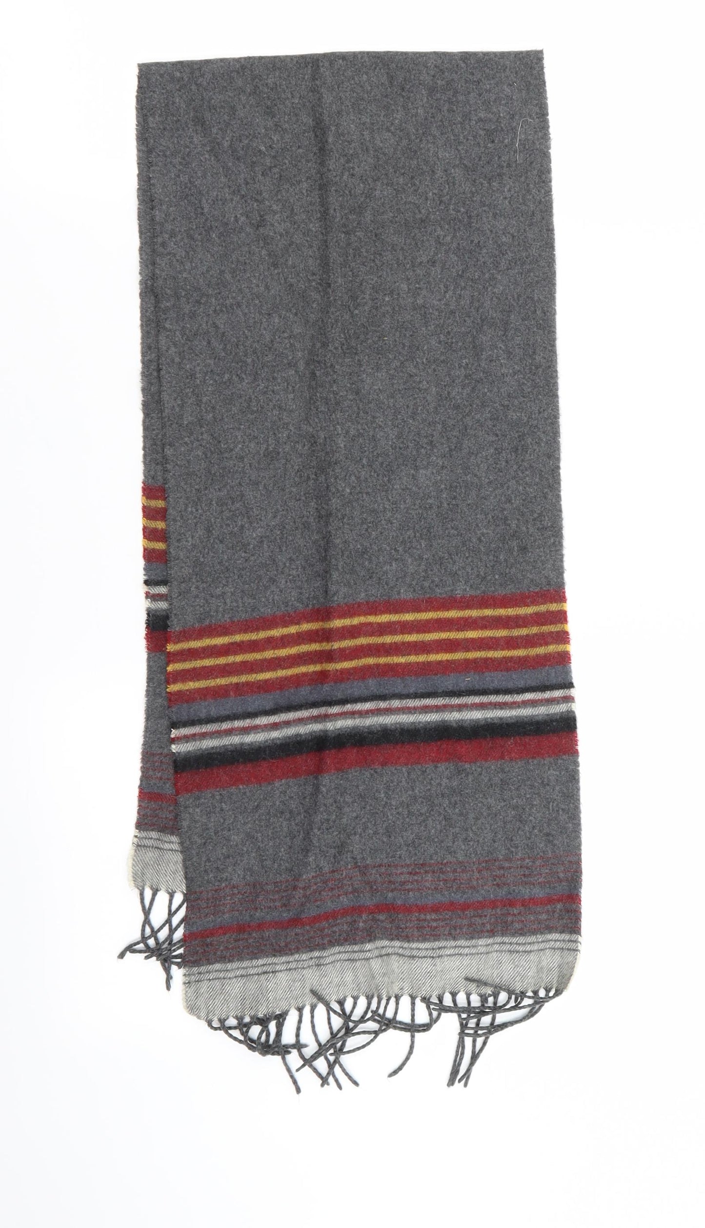 Asda George Mens Grey Striped  Scarf  One Size