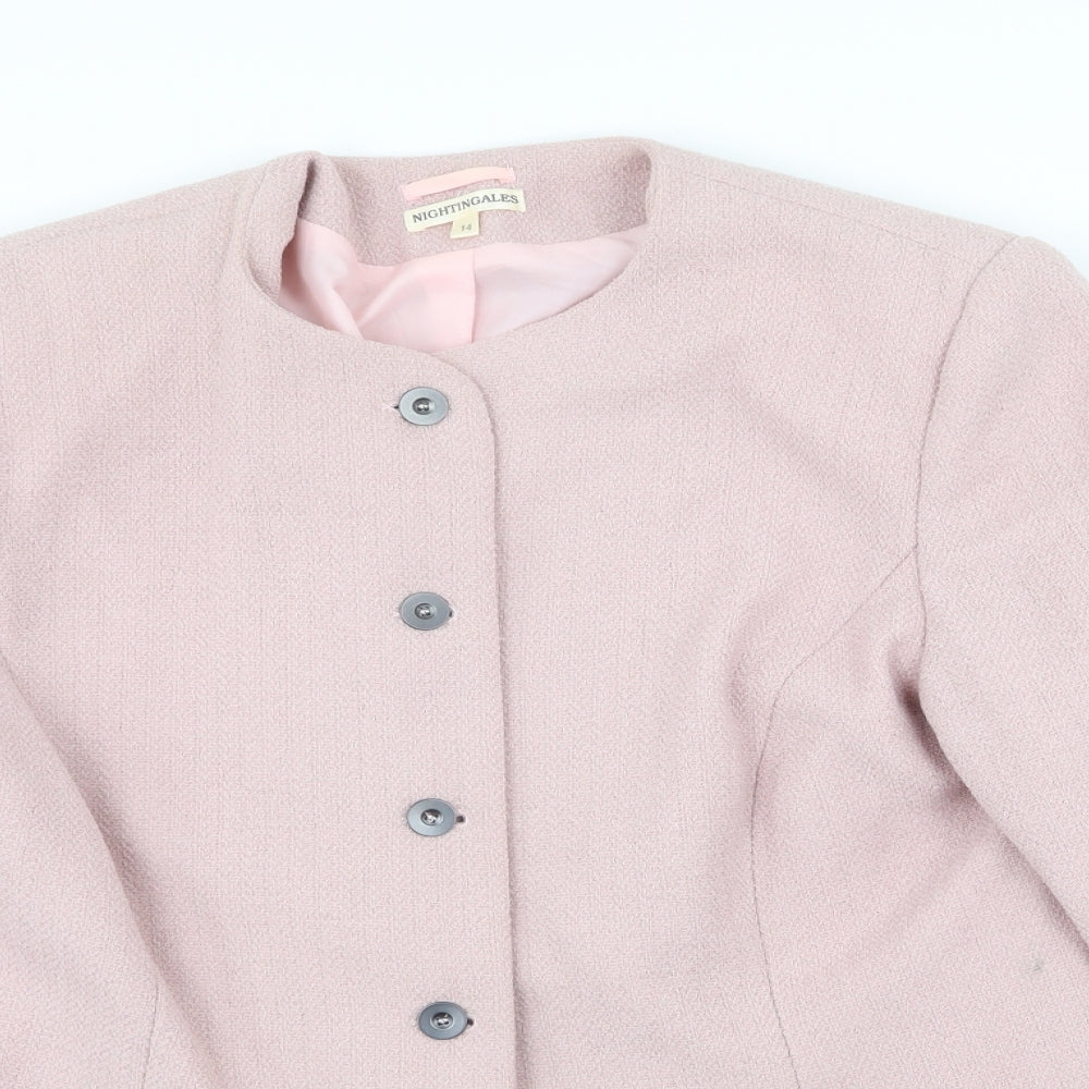 Nightingales Womens Pink   Jacket Blazer Size 14