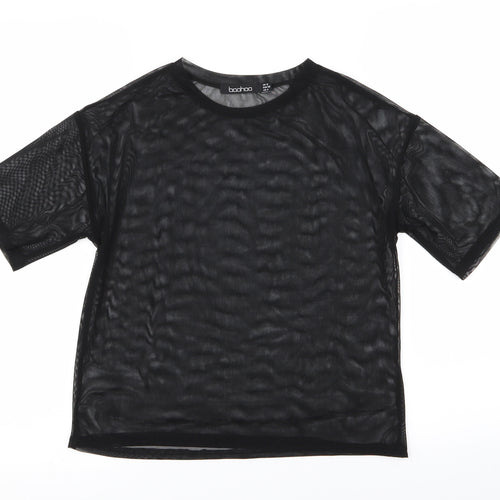 Boohoo Womens Black   Basic T-Shirt Size 8