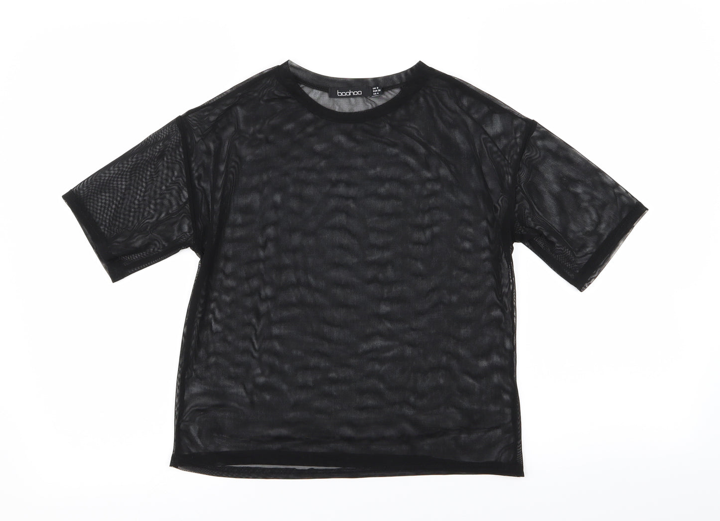 Boohoo Womens Black   Basic T-Shirt Size 8