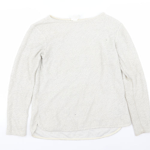 H&M Womens White   Pullover Jumper Size S