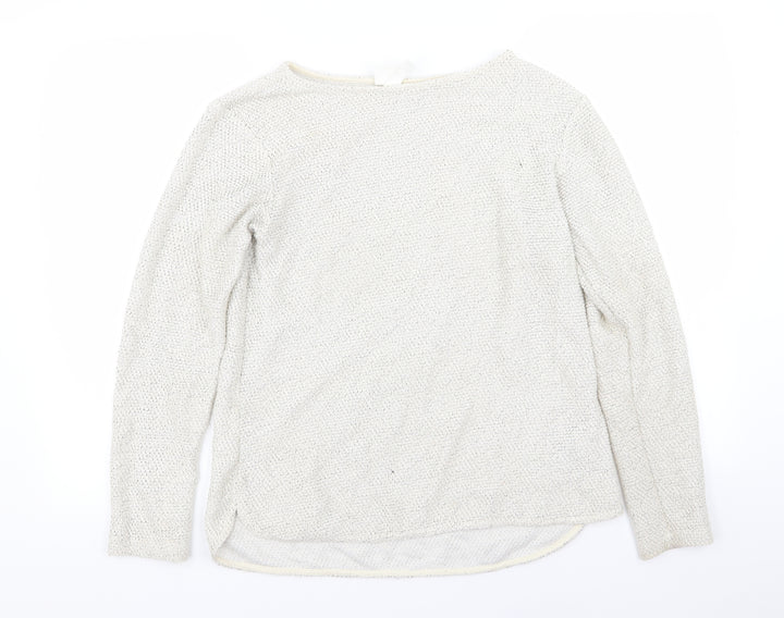 H&M Womens White   Pullover Jumper Size S