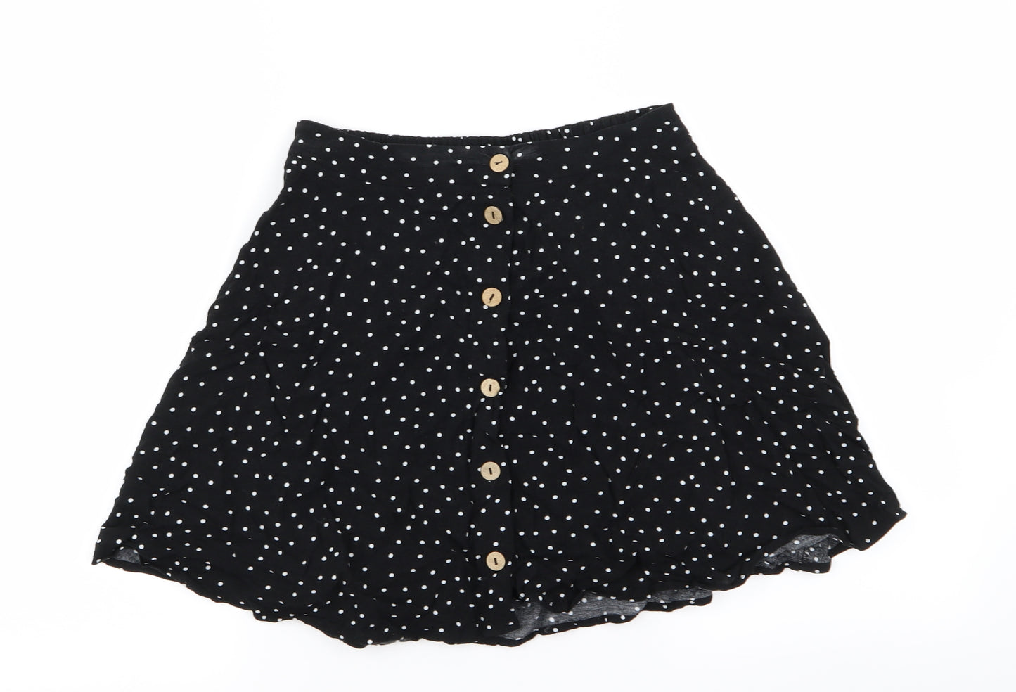 New Look Womens Black Polka Dot  Mini Skirt Size 6