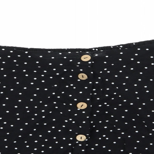 New Look Womens Black Polka Dot  Mini Skirt Size 6