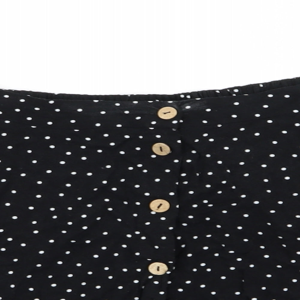 New Look Womens Black Polka Dot  Mini Skirt Size 6