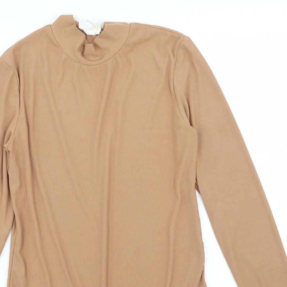 H&M Womens Beige   Bodysuit One-Piece Size M