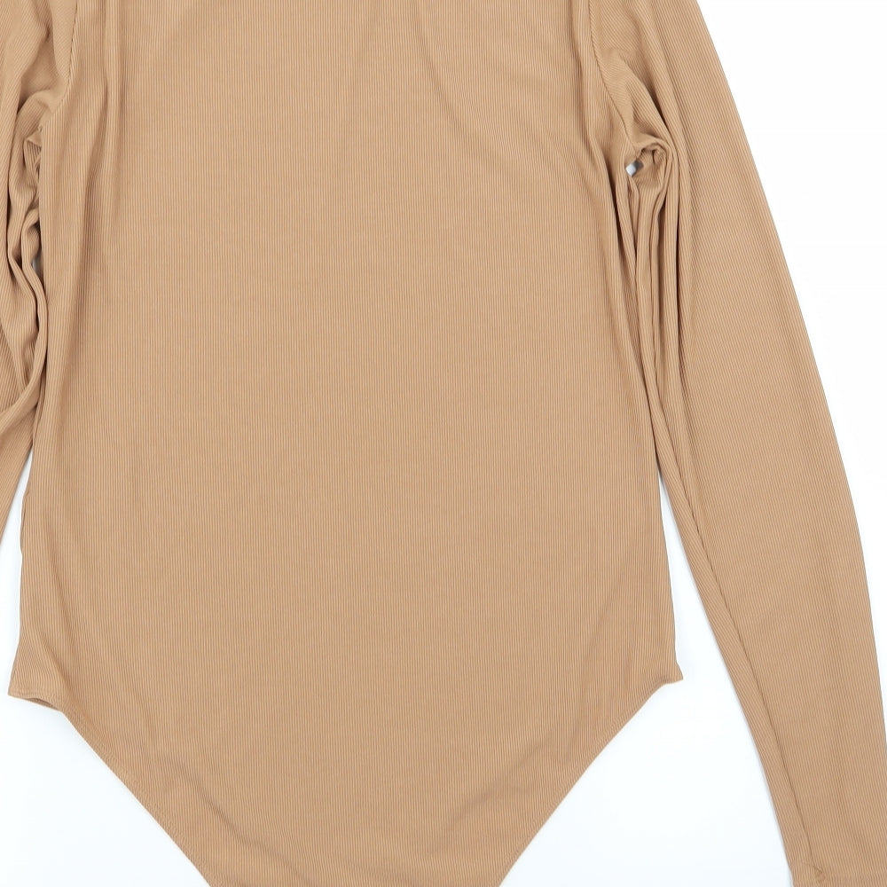 H&M Womens Beige   Bodysuit One-Piece Size M