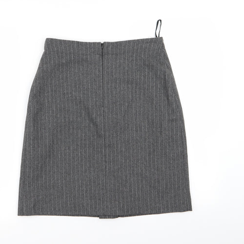 Kit Womens Grey Striped  A-Line Skirt Size 10