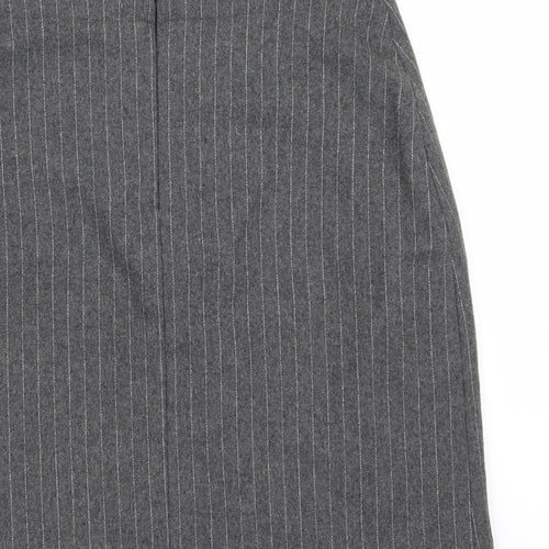 Kit Womens Grey Striped  A-Line Skirt Size 10