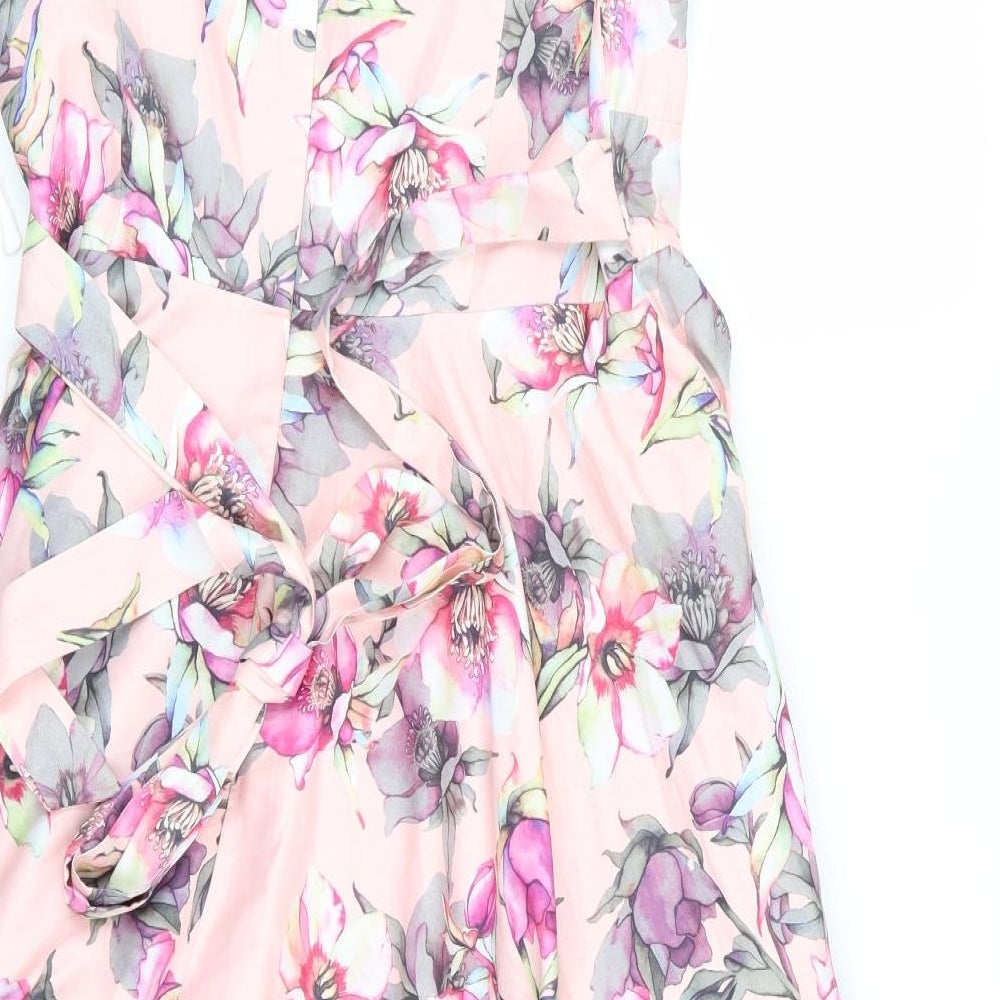 Quiz Womens Pink Floral  Fit & Flare  Size 12