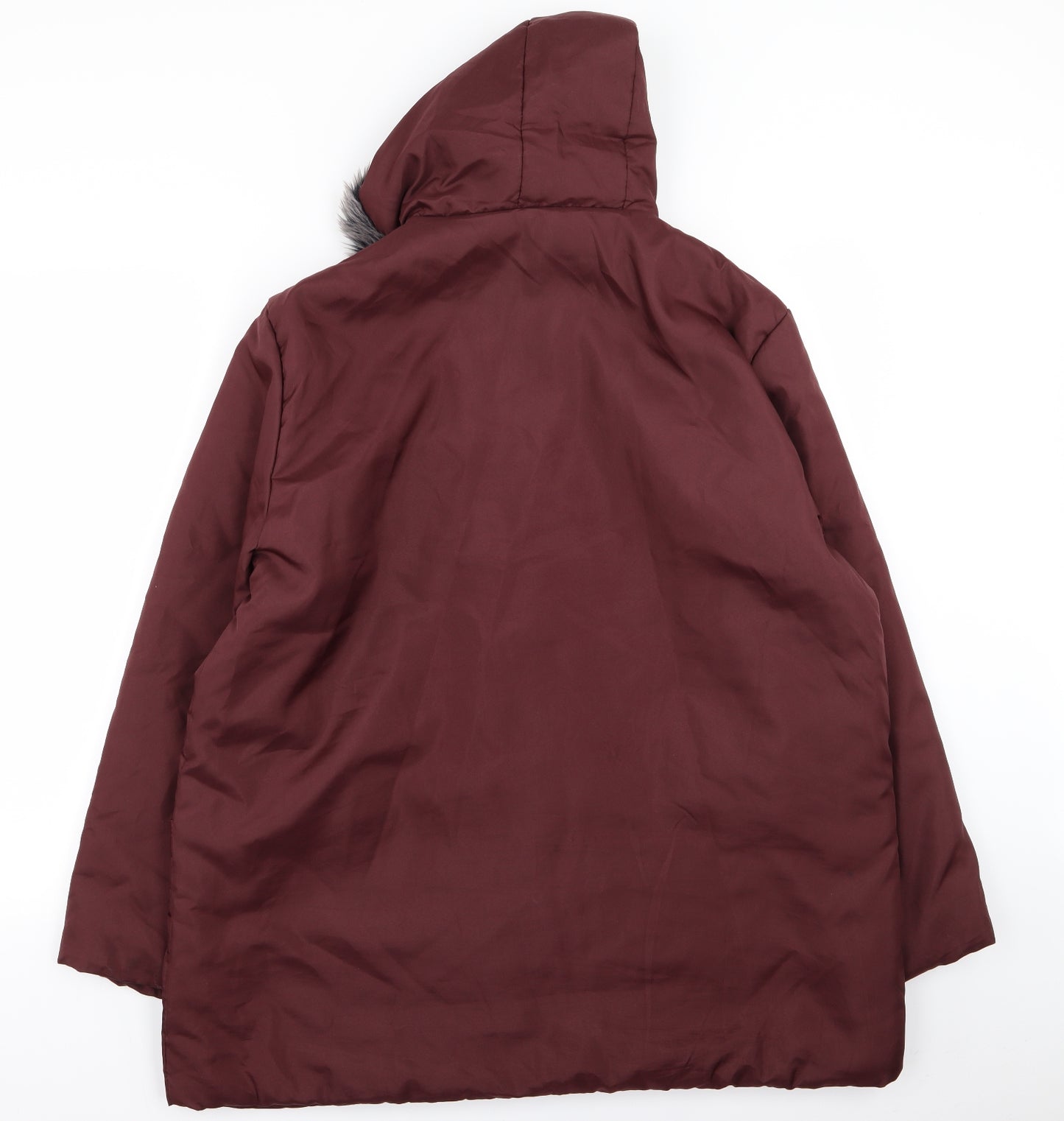 Anne De Lancay Womens Red   Parka Coat Size L